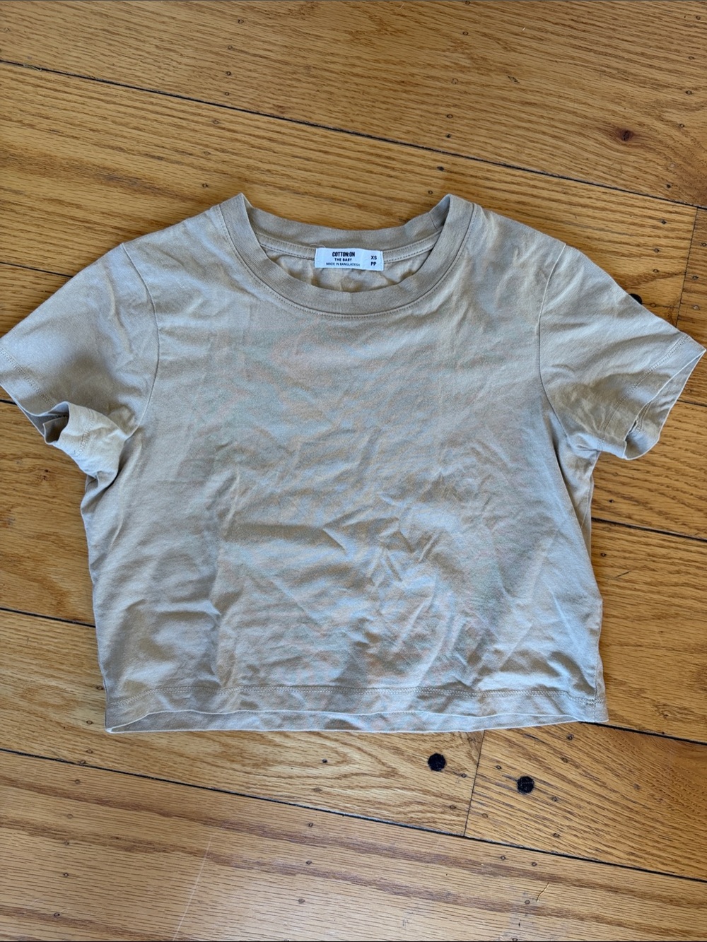 Cotton:On The Baby Cropped Tee in Light Tan